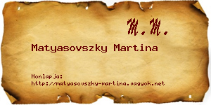 Matyasovszky Martina névjegykártya